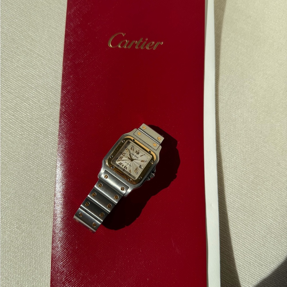 Cartier Santos Galbée Automatic Two-Tone 18K Gold & Stainless Steel Watch - Picture 4 of 12